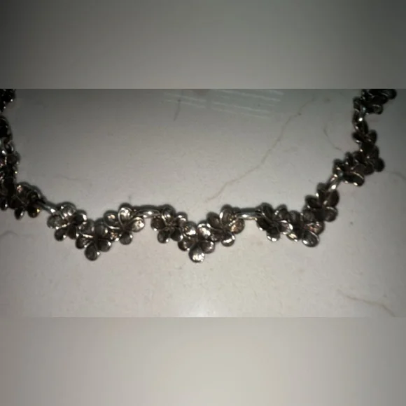 Sterling Silver Plumeria Necklace 26” - Picture 16 of 16